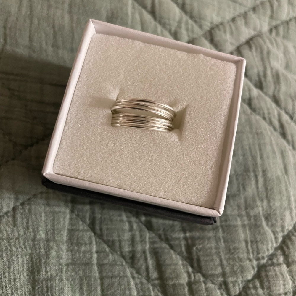 stack of 925 sterling silver thin bands